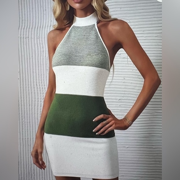 Women’s Sleeveless Backless Colorblock Knit Mini Dress – Size L (NWOT) - Picture 10 of 11